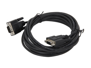15Ft (15 Feet) DB9 (9-Pin) RS-232 Male to Female Straight Through Extension Cable Black 28AWG