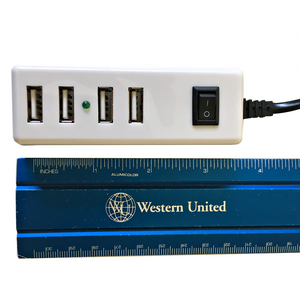 4-Port USB 2.0 Portable Multi-Purpose Charger w/5Ft Power Cord (USB-CHARGE-HUB-4)