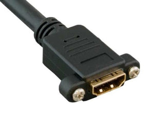 1Ft (1 Foot) 28AWG HDMI Extension Male to Female Panel Mount Cable w/Ethernet CL2 Rated 1080P