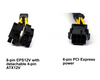 13 inch 6-Pin Express (Male) to EPS ATX 12V 8-Pin (4+4Pin Detachable) Female 18AWG w/Black Sleeves