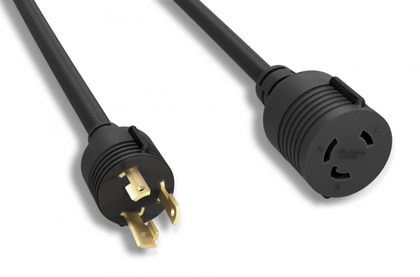 AYA NEMA L6-30P to NEMA L6-30R SJTW Heavy Duty 10AWG 30A, 250V Locking Power Cord UL/cUL Listed