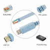 AYA 6Ft (6 Feet) USB 2.0 Type A Male to RJ45 Male 8P8C CONSOLE Cable Periwinkle Blue FTDI Chip USB2AM-RJ45M-06