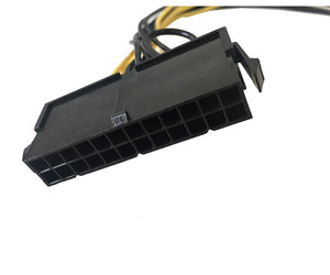 12" (12-Inch) ATX 24-Pin Female to Dual 6-Pin PCI-E Male 18AWG GPU Adapter