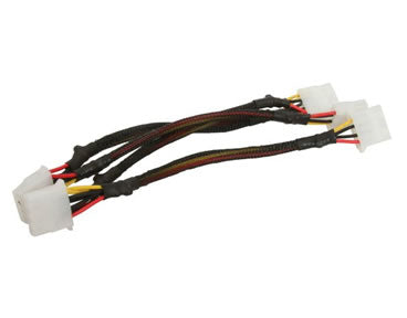 CB-Y8-4 8" Quad 4Pin Male Molex to 4x 4Pin Female Molex Splitters