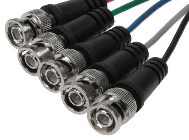 Coaxial HD15 VGA to 5 BNC RGBHV Male to Male Cable with Ferrites (6Ft, 10Ft, 15Ft, 25Ft)