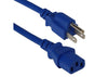 2Ft. (2 Feet) 18AWG Blue Power Cord NEMA-15P C13 10A Cable 3 Conductor 125V