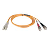 OM2 LC/ST 50/125 Multi-Mode Duplex Fiber Patch Cable Riser Rated (1M, 2M, 3M, 5M)