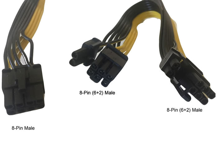 30-inch 8-Pin PCIe Male to Dual PCIe 8-Pin (6+2Pin) Male Graphics Video Card Cable Adapter