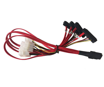 20" Mini SAS 36-Pin SFF-8087 Male to SFF-8482 29-Pin Female + 4-Pin Power Cable - AYA-SAS8087-SFF8482