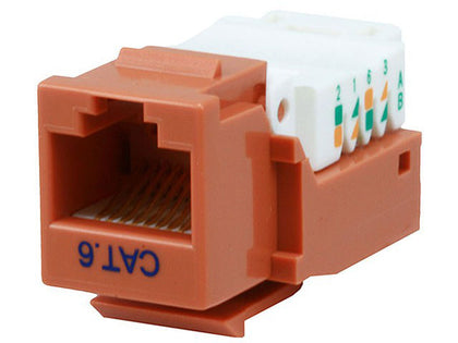 CAT6 Tool-less Keystone Jack 90 Degree 110 UTP Orange