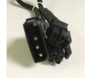 AYA 12" 4-Pin Molex Male to 8pin (4+4Pin Detachable) EPS-12V Converter Adapter Black Sleeves