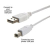 15Ft (15 Feet) Universal USB 2.0 Cable for Printers, Scanners, All-in-Ones