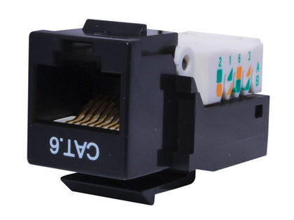 CAT6 Tool-less Keystone Jack 90 Degree 110 UTP Black