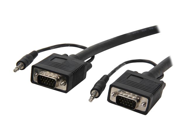 SVGA Male-to-Male Monitor Video Cable with Stereo 3.5mm Audio 28AWG