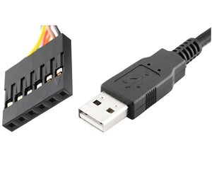 AYA 6Ft (6 Feet) USB to TTL 3.3V 6-Pin Serial Cable FTDI Chipset for Win 7/8/10, Mac