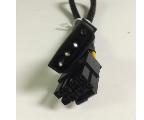AYA 12" 4-Pin Molex Male to 8pin (4+4Pin Detachable) EPS-12V Converter Adapter Black Sleeves