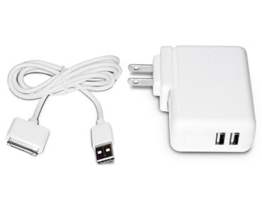 Premiertek PT-2ACDA Dual USB AC Charger & Sync Cable for iPhone, iPad