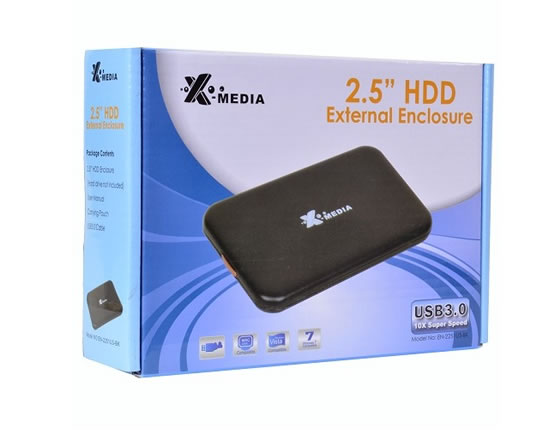 X-Media EN-2251U3-BK 2.5" SuperSpeed USB3.0 to SATA HDD Aluminum Enclosure