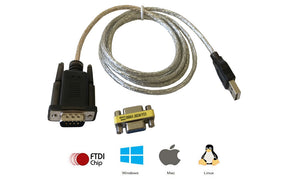 5Ft (5 Feet) USB 2.0 to Serial (9-pin) DB-9 RS-232 with Female Adapter Cable FTDI FT232R