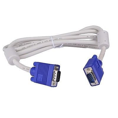 6Ft (6 Feet) 15-pin VGA/SVGA (M) to (M) Video Cable w/Dual Ferrites (Beige Cable/Blue Connectors)