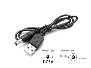 3Ft (3 Feet) USB 2.0 Type A Male Plug to DC 5.5mm x 2.1mm Cable Cord