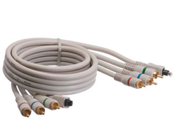 Component Video Toslink Coaxial Cable YPbPr Triple RCA Male (6Ft, 12Ft)