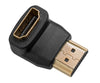 HDMI 90 Degree Right Angle Male to Female Adapter Gold Plated 1080p 3D
