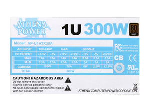 Athena Power AP-U1ATX30A 1U 300W Server Power Supply
