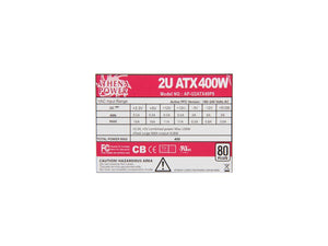 Athena Power AP-U2ATX40P8 20+4Pin 400W Single 2U EPS 80 PLUS Server Power Supply