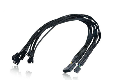 19" (19-Inch) 4-Pin Molex PWM Fan Power to 5x 4-Pin PWM Female Fan Splitter (AYA-4M-54PWN)