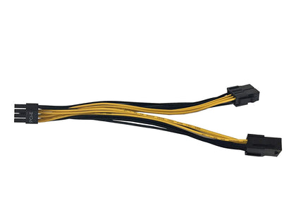 9" (9-Inch) 8(6+2-Pin) PCIe Male to Dual 8-Pin PCIe Female Splitter Power Cable Adapter 18AWG