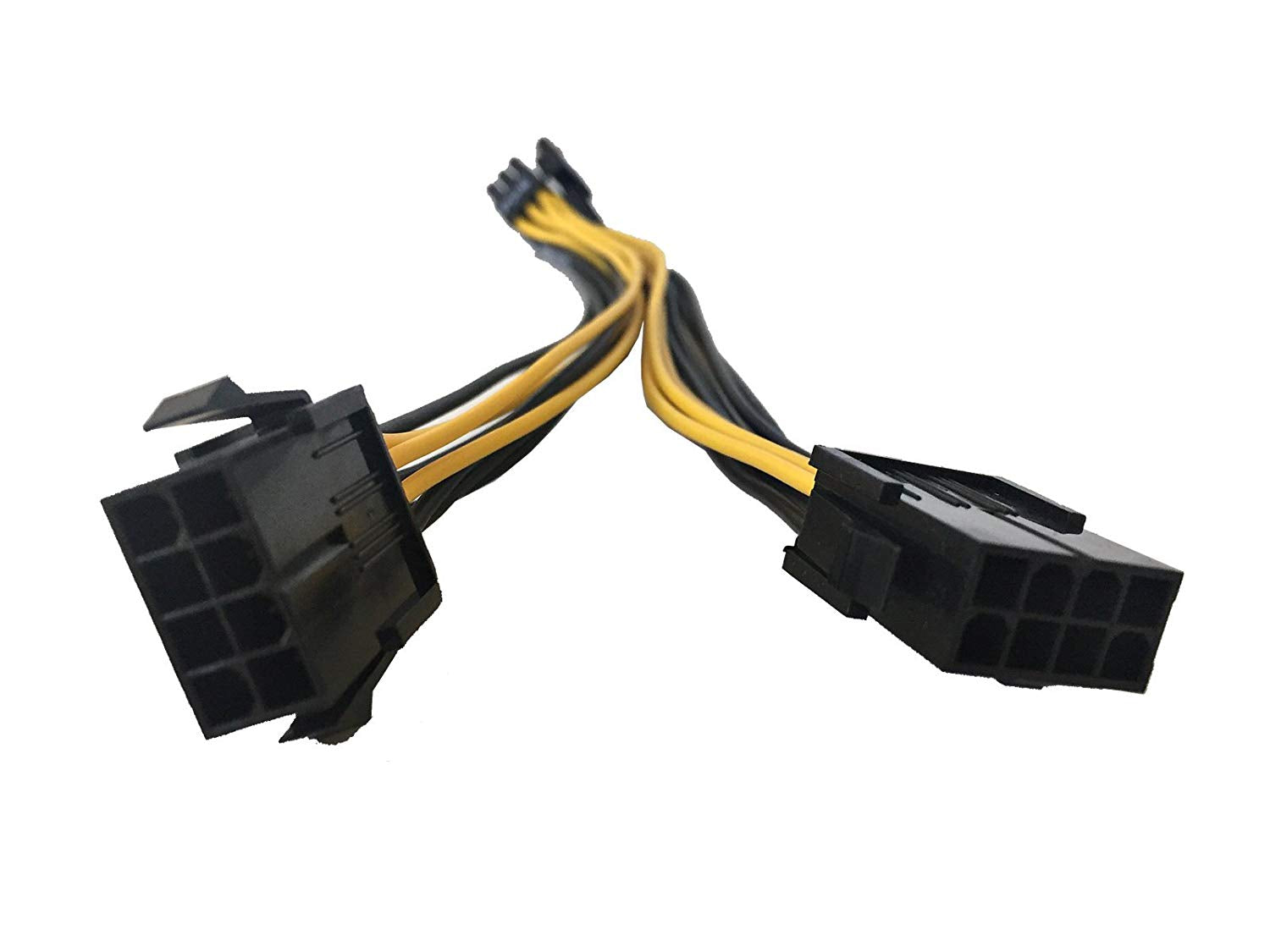 9" (9-Inch) 8(6+2-Pin) PCIe Male to Dual 8-Pin PCIe Female Splitter Power Cable Adapter 18AWG