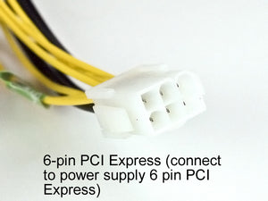 7" (7-Inch) PCIE 6-Pin "Y" to Two PCIE 2.0 8(6+2)-Pin Female to Male Splitter Adapter