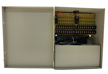 LTS DV-AT1212A-D18P 18-Channel PTC Protected, 115V AC In, 12V DC 12 Amp Output Power Distribution Box