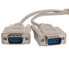 1Ft (1 Foot) DB9 Female Serial to Dual DB9 Male Serial SPlitter Cable 28AWG