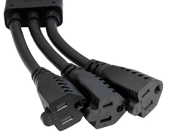 Power Splitter Extension Cord (1-TO-3)14AWG NEMA 5-15P to 3X 5-15R UL/cUL Listed (14", 18", 24", 30", 36")