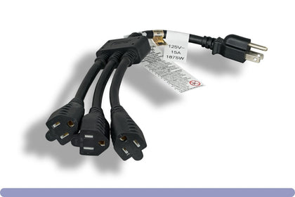 Power Splitter Extension Cord (1-TO-3)14AWG NEMA 5-15P to 3X 5-15R UL/cUL Listed (14", 18", 24", 30", 36")