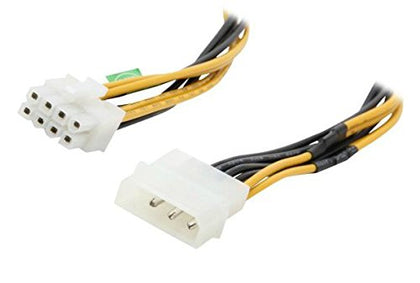 8" (8-Inch) 4-Pin Molex Male to 8pin EPS-12V Converter Adapter