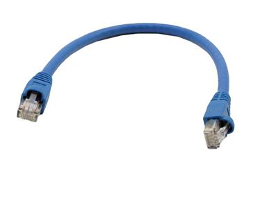 C6M-1BLU 1Ft. Cat6 550MHz RJ-45 Cable Blue Staggered Molded w/Boots