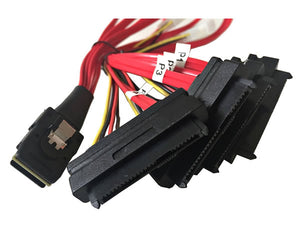 20" Mini SAS 36-Pin SFF-8087 Male to SFF-8482 29-Pin Female + 4-Pin Power Cable - AYA-SAS8087-SFF8482