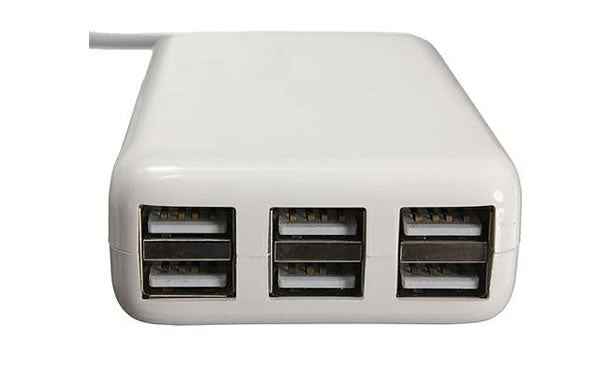 6-Port USB 5V 6A 30W Portable Multi-Purpose Charger with 5Ft. Power Cord for iPhone, iPad