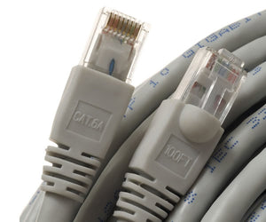 CAT6A Ethernet Patch Cable Molded Boot 500MHz 24AWG Gray