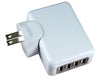 USB 4-Port AC Wall Power Charger 5V 2.1A for iPhone, iPads, Android Phones/Tablets and More
