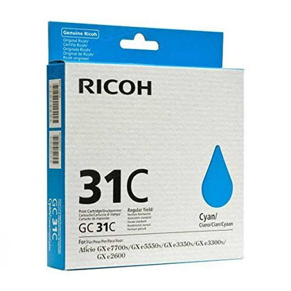 Ricoh 405689 GC 31C Cyan Toner Cartridge Laser 1920 Page REGULAR YIELD