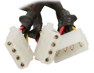 CB-Y8-4 8" Quad 4Pin Male Molex to 4x 4Pin Female Molex Splitters