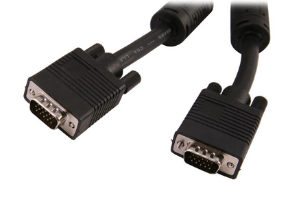 25Ft (25 Feet) SVGA Male/Male Monitor Cable Dual Ferrites 28AWG