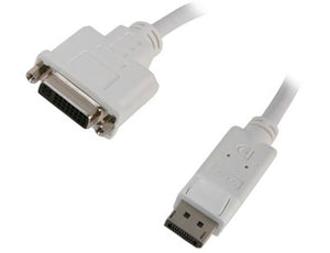 DP-DVI-MF 10" 28AWG DisplayPort Male (Full Size) to DVI Female Cable Adapter (1920x1200)