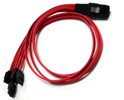 AYA 24" (2 Feet) 4 SATA (Serial ATA) 7-Pin to Mini SAS SFF-8087 36-Pin Reverse Breakout Cable Red