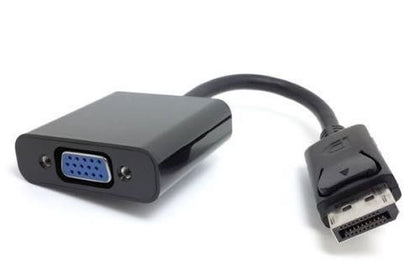 8.5" DisplayPort DP (20-Pin) Male to VGA (15-Pin) Female Cable Cord Adapter Converter with Latch Black