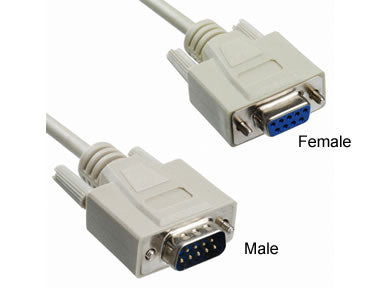 MEC-15MF 15Ft. DB-9M (Male) to DB-9F (Female)  Serial Extension Cable